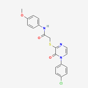 molecular formula C19H16ClN3O3S B2622164 2-[4-(4-chlorophenyl)-3-oxopyrazin-2-yl]sulfanyl-N-(4-methoxyphenyl)acetamide CAS No. 941970-89-4