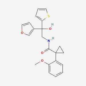 molecular formula C21H21NO4S B2622166 N-(2-(furan-3-yl)-2-hydroxy-2-(thiophen-2-yl)ethyl)-1-(2-methoxyphenyl)cyclopropanecarboxamide CAS No. 2034487-77-7