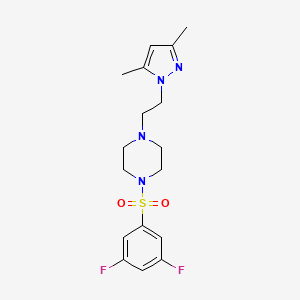 1-((3,5-difluorophenyl)sulfonyl)-4-(2-(3,5-dimethyl-1H-pyrazol-1-yl)ethyl)piperazine