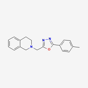 molecular formula C19H19N3O B2622173 2-((3,4-dihydroisoquinolin-2(1H)-yl)methyl)-5-(p-tolyl)-1,3,4-oxadiazole CAS No. 902253-14-9