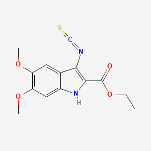 molecular formula C14H14N2O4S B2622174 ethyl 3-isothiocyanato-5,6-dimethoxy-1H-indole-2-carboxylate CAS No. 1334485-00-5