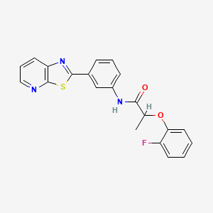 molecular formula C21H16FN3O2S B2622175 2-(2-fluorophenoxy)-N-(3-(thiazolo[5,4-b]pyridin-2-yl)phenyl)propanamide CAS No. 1020975-53-4
