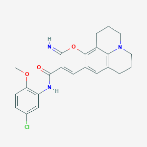 N-(5-chloro-2-methoxyphenyl)-4-imino-3-oxa-13-azatetracyclo[7.7.1.0^{2,7}.0^{13,17}]heptadeca-1,5,7,9(17)-tetraene-5-carboxamide