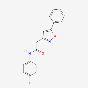 molecular formula C17H13FN2O2 B2622179 N-(4-fluorophenyl)-2-(5-phenylisoxazol-3-yl)acetamide CAS No. 946261-49-0