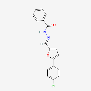 molecular formula C18H13ClN2O2 B2622184 N'-{(E)-[5-(4-chlorophenyl)furan-2-yl]methylidene}benzohydrazide CAS No. 1259370-99-4