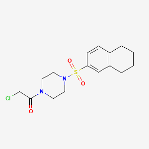 molecular formula C16H21ClN2O3S B2622196 2-Chloro-1-[4-(5,6,7,8-tetrahydronaphthalene-2-sulfonyl)piperazin-1-yl]ethan-1-one CAS No. 929973-02-4