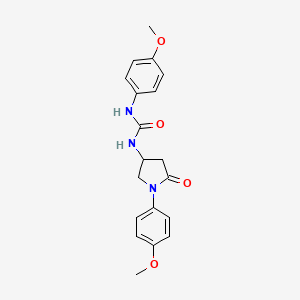 molecular formula C19H21N3O4 B2622197 1-(4-Methoxyphenyl)-3-(1-(4-methoxyphenyl)-5-oxopyrrolidin-3-yl)urea CAS No. 891100-37-1