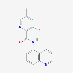 molecular formula C16H12FN3O B2622204 3-fluoro-5-methyl-N-(quinolin-5-yl)pyridine-2-carboxamide CAS No. 2415620-77-6