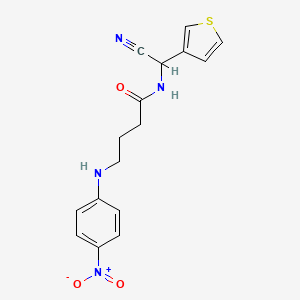 molecular formula C16H16N4O3S B2622209 N-[cyano(thiophen-3-yl)methyl]-4-[(4-nitrophenyl)amino]butanamide CAS No. 1333967-92-2