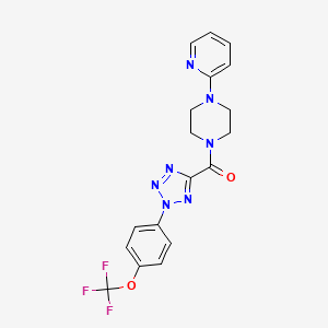 molecular formula C18H16F3N7O2 B2622210 (4-(pyridin-2-yl)piperazin-1-yl)(2-(4-(trifluoromethoxy)phenyl)-2H-tetrazol-5-yl)methanone CAS No. 1396746-41-0