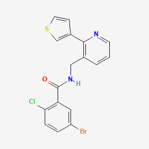 5-bromo-2-chloro-N-((2-(thiophen-3-yl)pyridin-3-yl)methyl)benzamide