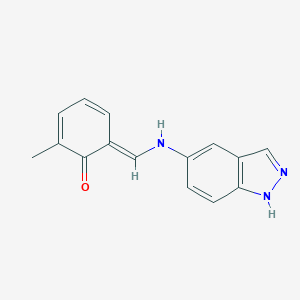 molecular formula C15H13N3O B262222 (6E)-6-[(1H-indazol-5-ylamino)methylidene]-2-methylcyclohexa-2,4-dien-1-one 