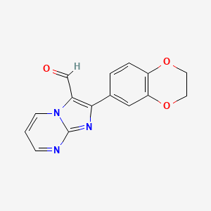 2-(2,3-Dihydro-1,4-benzodioxin-6-yl)imidazo[1,2-a]pyrimidine-3-carbaldehyde