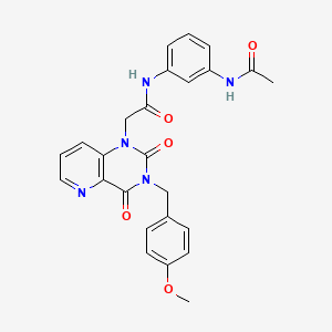 molecular formula C25H23N5O5 B2622225 N-(3-acetamidophenyl)-2-(3-(4-methoxybenzyl)-2,4-dioxo-3,4-dihydropyrido[3,2-d]pyrimidin-1(2H)-yl)acetamide CAS No. 923192-44-3