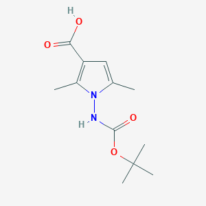 molecular formula C12H18N2O4 B2622227 1-((tert-Butoxycarbonyl)amino)-2,5-dimethyl-1H-pyrrole-3-carboxylic acid CAS No. 2193065-23-3