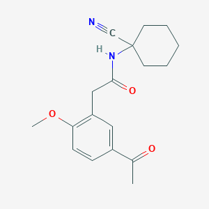 molecular formula C18H22N2O3 B2622243 2-(5-acetyl-2-methoxyphenyl)-N-(1-cyanocyclohexyl)acetamide CAS No. 1386874-00-5