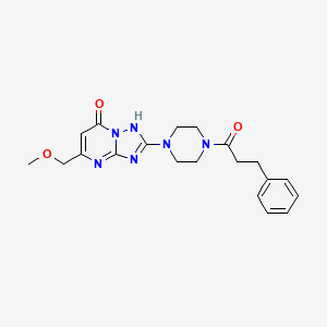 molecular formula C20H24N6O3 B2622244 5-(methoxymethyl)-2-[4-(3-phenylpropanoyl)piperazin-1-yl][1,2,4]triazolo[1,5-a]pyrimidin-7(4H)-one CAS No. 1795192-90-3