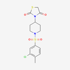 3-(1-((3-Chloro-4-methylphenyl)sulfonyl)piperidin-4-yl)thiazolidine-2,4-dione