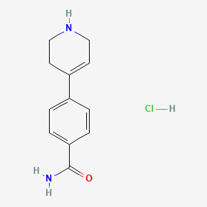 molecular formula C12H15ClN2O B2622255 4-(1,2,3,6-Tetrahydropyridin-4-yl)benzamide hydrochloride CAS No. 1853217-64-7