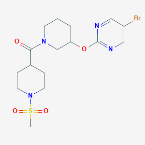 molecular formula C16H23BrN4O4S B2622258 (3-((5-Bromopyrimidin-2-yl)oxy)piperidin-1-yl)(1-(methylsulfonyl)piperidin-4-yl)methanone CAS No. 2034327-34-7