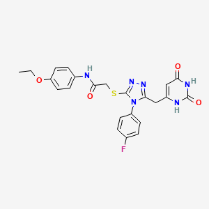 molecular formula C23H21FN6O4S B2622259 2-((5-((2,6-dioxo-1,2,3,6-tetrahydropyrimidin-4-yl)methyl)-4-(4-fluorophenyl)-4H-1,2,4-triazol-3-yl)thio)-N-(4-ethoxyphenyl)acetamide CAS No. 852154-20-2