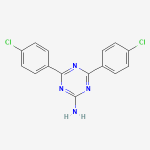 molecular formula C15H10Cl2N4 B2622262 4,6-Bis(4-chlorophenyl)-1,3,5-triazin-2-amine CAS No. 30369-21-2