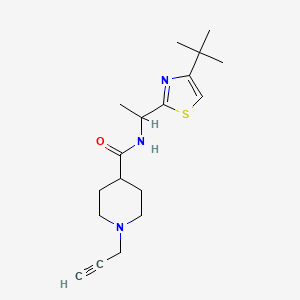 molecular formula C18H27N3OS B2622275 N-[1-(4-tert-butyl-1,3-thiazol-2-yl)ethyl]-1-(prop-2-yn-1-yl)piperidine-4-carboxamide CAS No. 1333954-87-2