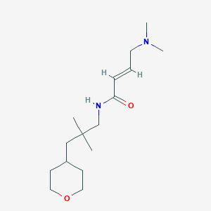 (E)-4-(Dimethylamino)-N-[2,2-dimethyl-3-(oxan-4-yl)propyl]but-2-enamide