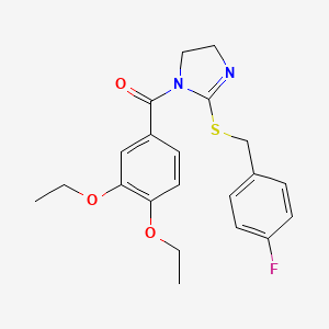 (3,4-diethoxyphenyl)(2-((4-fluorobenzyl)thio)-4,5-dihydro-1H-imidazol-1-yl)methanone