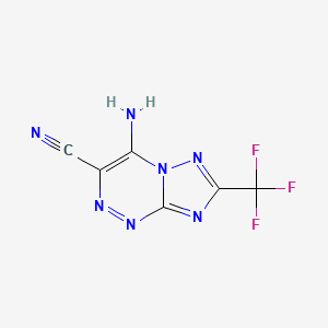 molecular formula C6H2F3N7 B2622284 4-Amino-7-(trifluoromethyl)-1,2,4-triazolo[5,1-c]1,2,4-triazine-3-carbonitrile CAS No. 198953-65-0