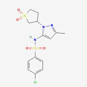 4-chloro-N-(1-(1,1-dioxidotetrahydrothiophen-3-yl)-3-methyl-1H-pyrazol-5-yl)benzenesulfonamide