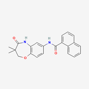 molecular formula C22H20N2O3 B2622288 N-(3,3-dimethyl-4-oxo-2,3,4,5-tetrahydrobenzo[b][1,4]oxazepin-7-yl)-1-naphthamide CAS No. 921817-34-7