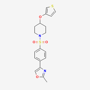 2-Methyl-4-(4-((4-(thiophen-3-yloxy)piperidin-1-yl)sulfonyl)phenyl)oxazole