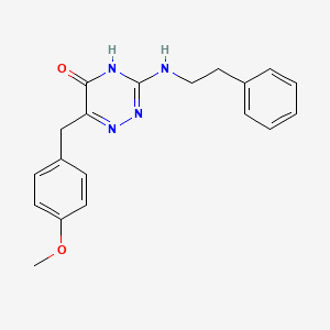 molecular formula C19H20N4O2 B2622297 6-(4-methoxybenzyl)-3-(phenethylamino)-1,2,4-triazin-5(4H)-one CAS No. 881433-84-7