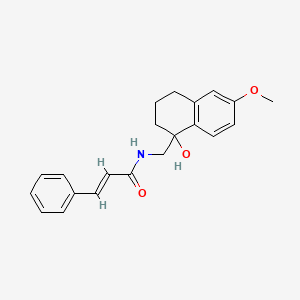 molecular formula C21H23NO3 B2622302 N-((1-hydroxy-6-methoxy-1,2,3,4-tetrahydronaphthalen-1-yl)methyl)cinnamamide CAS No. 2035023-19-7