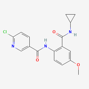 molecular formula C17H16ClN3O3 B2622305 6-chloro-N-[2-(cyclopropylcarbamoyl)-4-methoxyphenyl]pyridine-3-carboxamide CAS No. 1356633-43-6