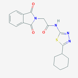 molecular formula C18H18N4O3S B262232 N-(5-cyclohexyl-1,3,4-thiadiazol-2-yl)-2-(1,3-dioxo-1,3-dihydro-2H-isoindol-2-yl)acetamide 