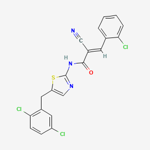 molecular formula C20H12Cl3N3OS B2622322 (2E)-3-(2-chlorophenyl)-2-cyano-N-[5-(2,5-dichlorobenzyl)-1,3-thiazol-2-yl]prop-2-enamide CAS No. 300773-13-1