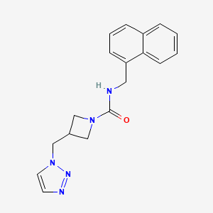 molecular formula C18H19N5O B2622323 N-[(naphthalen-1-yl)methyl]-3-[(1H-1,2,3-triazol-1-yl)methyl]azetidine-1-carboxamide CAS No. 2309585-53-1