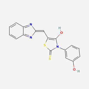 (Z)-5-((1H-benzo[d]imidazol-2-yl)methylene)-3-(3-hydroxyphenyl)-2-thioxothiazolidin-4-one