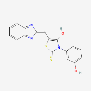 molecular formula C17H11N3O2S2 B2622331 (Z)-5-((1H-benzo[d]imidazol-2-yl)methylene)-3-(3-hydroxyphenyl)-2-thioxothiazolidin-4-one CAS No. 881561-93-9