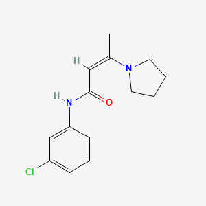 molecular formula C14H17ClN2O B2622336 N-(3-chlorophenyl)-3-(1-pyrrolidinyl)-2-butenamide CAS No. 337921-14-9