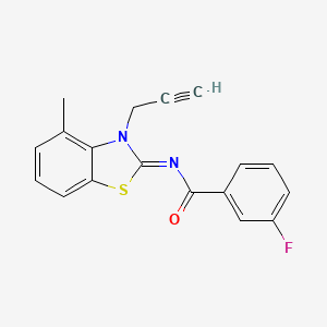 molecular formula C18H13FN2OS B2622343 3-fluoro-N-(4-methyl-3-prop-2-ynyl-1,3-benzothiazol-2-ylidene)benzamide CAS No. 868377-03-1