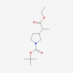 molecular formula C14H25NO4 B2622346 Tert-butyl 3-(1-ethoxy-1-oxopropan-2-yl)pyrrolidine-1-carboxylate CAS No. 2104261-91-6