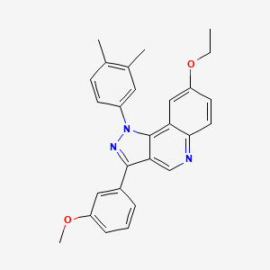 molecular formula C27H25N3O2 B2622357 1-(3,4-dimethylphenyl)-8-ethoxy-3-(3-methoxyphenyl)-1H-pyrazolo[4,3-c]quinoline CAS No. 901005-09-2