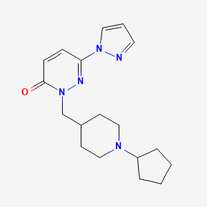 2-[(1-cyclopentylpiperidin-4-yl)methyl]-6-(1H-pyrazol-1-yl)-2,3-dihydropyridazin-3-one