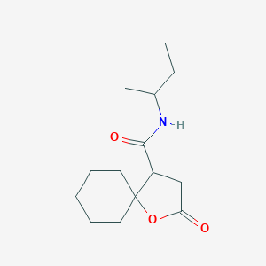 molecular formula C14H23NO3 B262237 N-(sec-butyl)-2-oxo-1-oxaspiro[4.5]decane-4-carboxamide 
