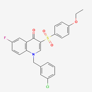 molecular formula C24H19ClFNO4S B2622371 1-[(3-Chlorophenyl)methyl]-3-(4-ethoxyphenyl)sulfonyl-6-fluoroquinolin-4-one CAS No. 866847-20-3