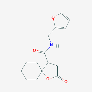 2-Oxo-1-oxa-spiro[4.5]decane-4-carboxylic acid (furan-2-ylmethyl)-amide