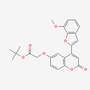 molecular formula C24H22O7 B2622382 tert-butyl 2-{[4-(7-methoxy-1-benzofuran-2-yl)-2-oxo-2H-chromen-6-yl]oxy}acetate CAS No. 898415-69-5